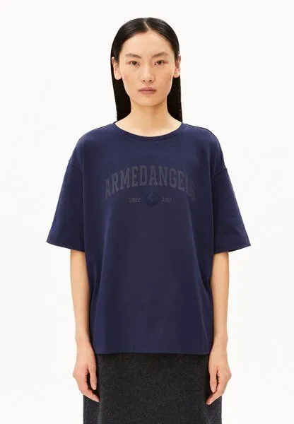 ARMEDANGELS ARMEDANGELS GIANNAA COLLEGE Damen T-Shirt aus Bio-Baumwoll Mix, Tinted navy, – Produktbild 1 von 4