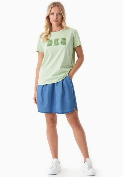 ORGANICATION ORGANICATION T-Shirt aus Bio-Baumwolle mit Print, Grün(foam green), – Produktbild 2 von 4