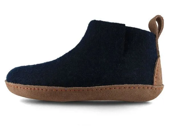WoolFit WoolFit Yeti Filzboots hohe Hausschuhe mit Ledersohle, handgefilzt aus 100% Wolle, Blau, – Produktbild 3 von 3