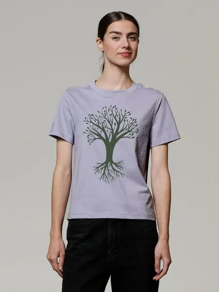 watapparel watapparel T-Shirt Frauen Baum, Lavender, – Produktbild 2 von 4