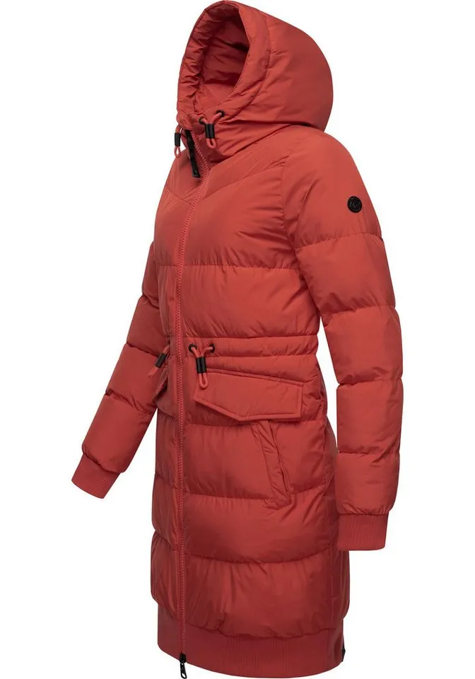 ragwear ragwear Steppmantel Briosh Wasserdichter Damen Wintermantel mit Kapuze, Rot, – Produktbild 3 von 4