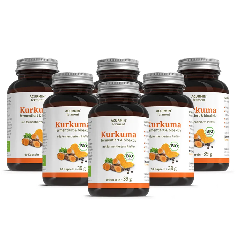 Cellavent Healthcare Bio Kurkuma Kapseln 1.100mg + fermentierter Pfeffer 6 Monate – Produktbild 1 von 1