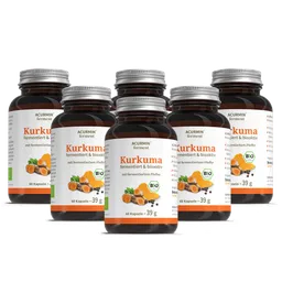 Cellavent Healthcare Bio Kurkuma Kapseln 1.100mg + fermentierter Pfeffer 6 Monate – Produktbild 1 von 1