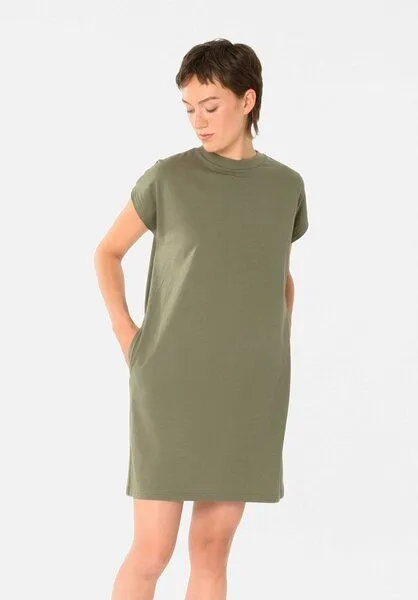 THOKKTHOKK ThokkThokk TT76 Boxy Shirt Dress (GOTS), Deep lichen green (grün), – Produktbild 1 von 7
