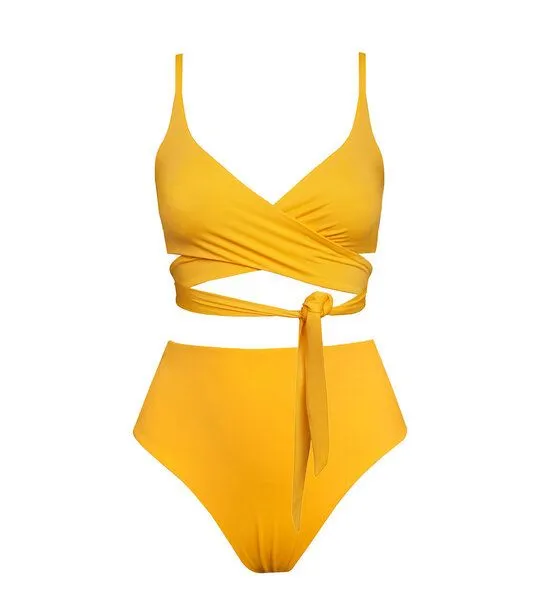 Anekdot Anekdot Bikini Set Lin Top + Skyline High Slip, Yellow, – Produktbild 2 von 2