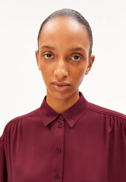 ARMEDANGELS ARMEDANGELS EFINARAA Damen Bluse aus 100% LENZING ECOVERO Viskose, Velvet red, – Produktbild 4 von 5