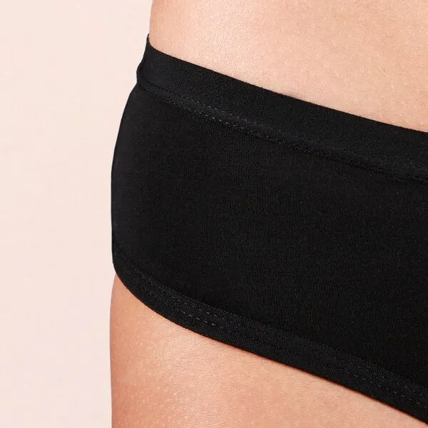 Taynie Taynie Periodenunterwäsche aus Bio-Baumwolle ohne Biozide Periodenslips für leichte bis mittlere Tage, 3er pack schwarz, – Produktbild 4 von 4