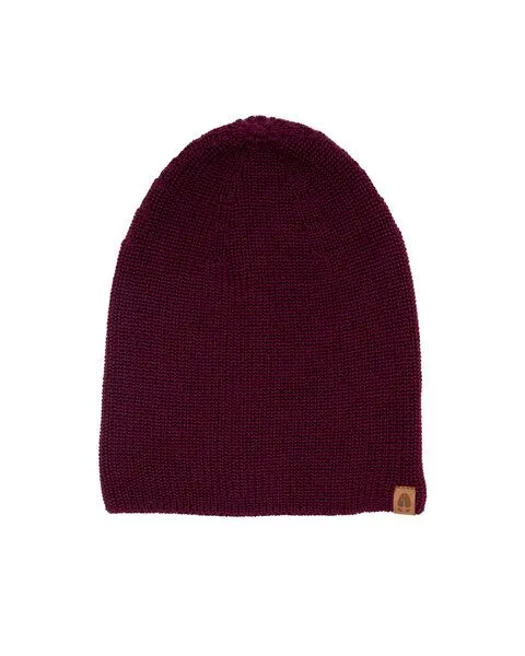 Kopyto Kopyto DEER - Mütze 100% RWS Merinowolle Mulesingfrei, leichte Beanie ohne Umschlag, Unisex, Bordeaux (rot), – Produktbild 1 von 3