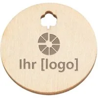 Einkaufswagenchip 'Green Coin' mit Motivbohrung Baum und FSC-Logo – Produktbild 1 von 1