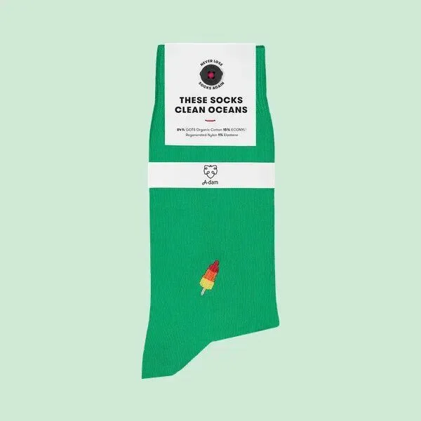 A-Dam A-Dam Socken mit Stickerei, Adam (grün), – Produktbild 1 von 2
