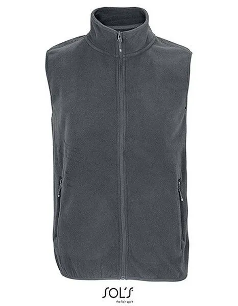 Sol's Sol's Unisex Factor Zipped Fleeceweste Bodywarmer Gilet aus recyceltem PET Vegan, Charcoal (melange), – Produktbild 2 von 3