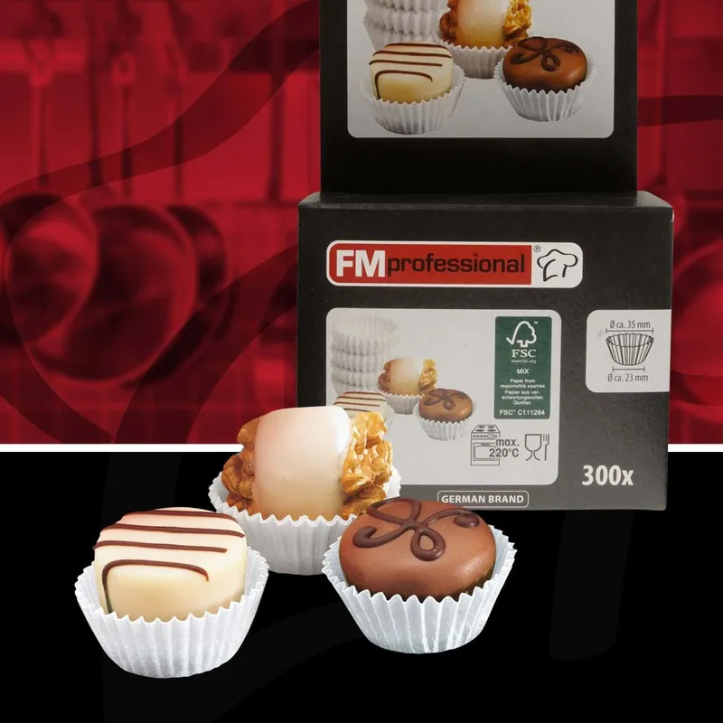 FMprofessional FMprofessional Pralinenförmchen Ø2,5cm, 300 St., Papier, weiß – Produktbild 2 von 2