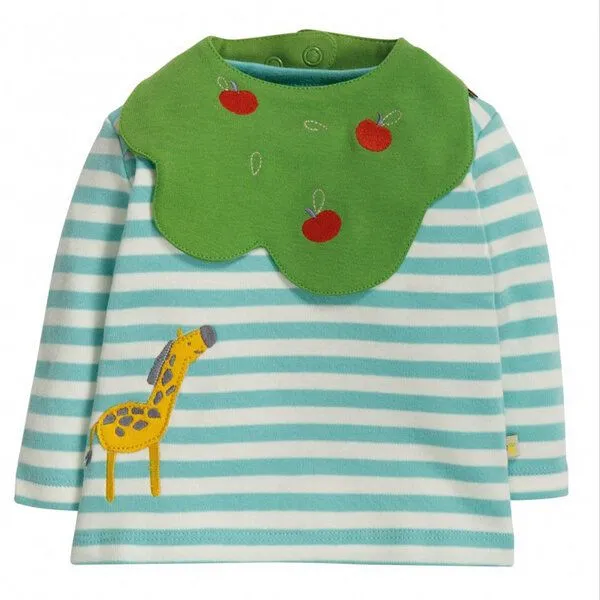 Frugi Frugi Set Langarm-Shirt Giraffe und Halstuch Apfelbaum Tip Top & Bib Set – Produktbild 2 von 2