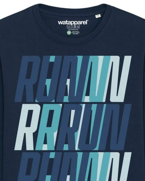 watapparel watapparel Sweatshirt Unisex Run, Run, Run blue, French navy, – Produktbild 3 von 4