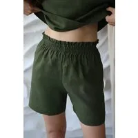 Amber Linen Amber Linen Damen vegan Shorts Positano Waldgrün – Produktbild 1 von 1