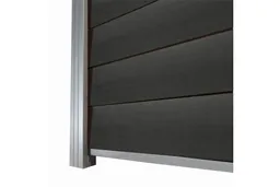 woodstore24 WPC Zaun / Sichtschutz / Steckzaun, 20 (S) x 1740 (H) x 1800 (B) mm, incl. Anfangs- und Abschlussleiste Modulares Zaunsystem in Keilspund Anthrazit (ohne Pfosten) – Produktbild 1 von 1