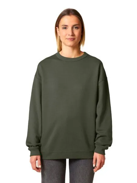 YTWOO YTWOO Modernes Oversized Damen Crewneck Sweatshirt aus 100% Biobaumwolle, Cremeweiss meliert, – Produktbild 2 von 4