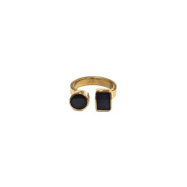 Swahili Coast Swahili Coast Messing Fingerringe - Recycling Messingschmuck, Geo (schwarz), – Produktbild 1 von 2