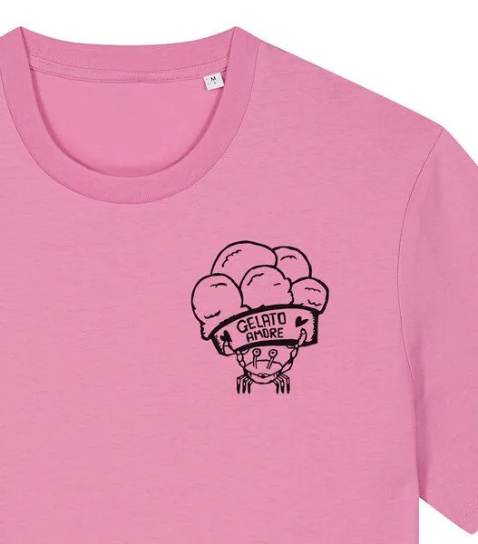 päfjes päfjes Gelato Amore / Eis Krabbe mit Eisbecher - Fair Bio Männer Unisex T-Shirt, Bubble pink (rosa), – Produktbild 2 von 4
