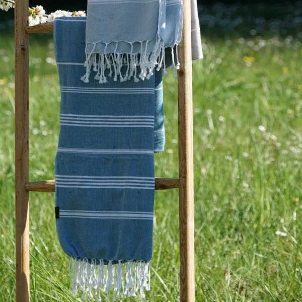 Karawan authentic Karawan authentic Hamamtuch Bio-Baumwolle Hammam, Ozeanblau, – Produktbild 1 von 4