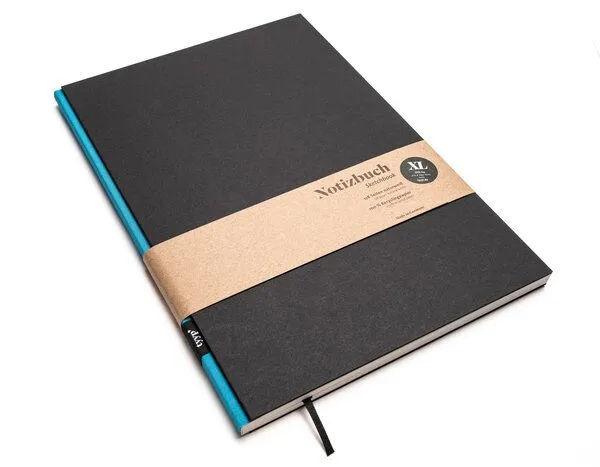 tyyp Notizbuch A4 schwarz - perforiert - 100% Recyclingpapier - BerlinBook by tyyp, Türkis, – Produktbild 1 von 4