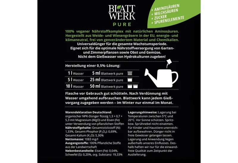 BIOFABRIK Bio-Erde BLATTWERK Dünger, Biodünger, Universaldünger vegan, (1-St) – Produktbild 4 von 5