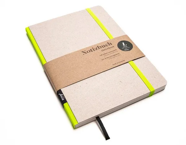 tyyp tyyp Notizbuch A5 – 100% Recyclingpapier – handmade in Germany – Klassik Öko, Neon, – Produktbild 2 von 4