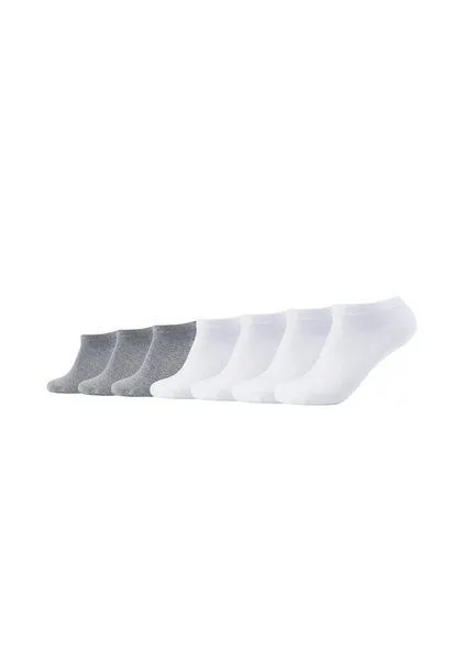 CAMANO camano 7 Paar Sneaker Sport-Socken | GOTS Biobaumwolle, Weiss/grau, – Produktbild 1 von 1