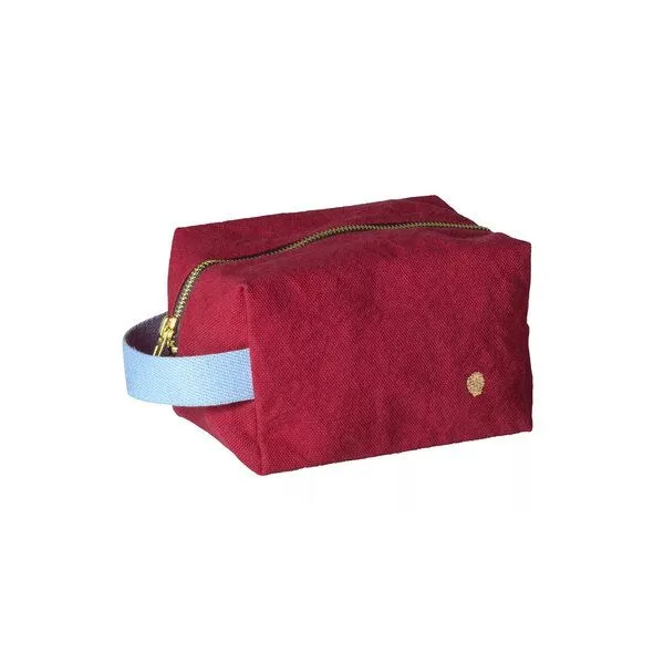 La Cerise sur le Gâteau La Cerise sur le Gâteau Cube Kulturtasche | Kosmetiktasche aus Bio-Baumwolle, Rot, – Produktbild 1 von 3