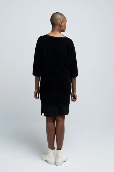 SHIPSHEIP SHIPSHEIP HELEN - Damen Kleid in Samt-Optik aus Bio-Baumwolle, Schwarz, – Produktbild 2 von 4