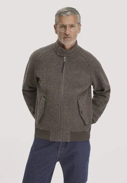 hessnatur hessnatur Harrington Walk Jacke Regular aus reiner Bio-Merinowolle, Vintage braun, – Produktbild 1 von 4