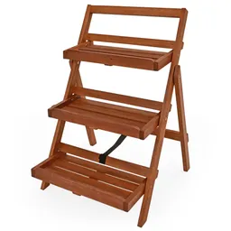 Casaria® Blumentreppe 79x56x59cm 3 Stufen Akazie FSC®-zertifiziert – Produktbild 1 von 1
