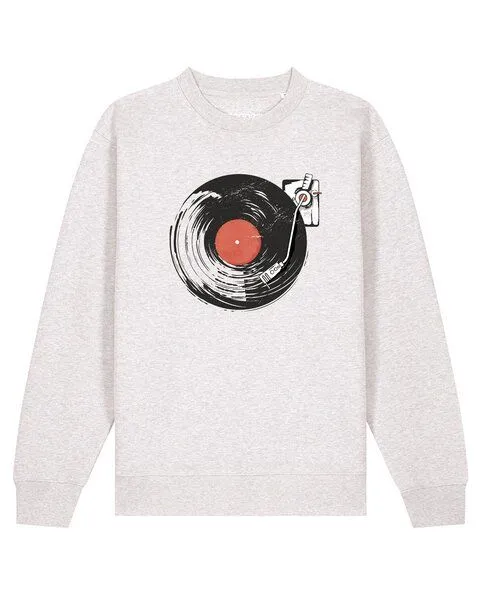 watapparel watapparel Sweatshirt Unisex Schallplatte, Cool heather grey, – Produktbild 1 von 2