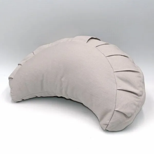 BAGHI BAGHI Meditationskissen Halbmond basic aus Bio-Baumwolle kbA - Sitzhöhe 12cm, Hellgrau, – Produktbild 1 von 2
