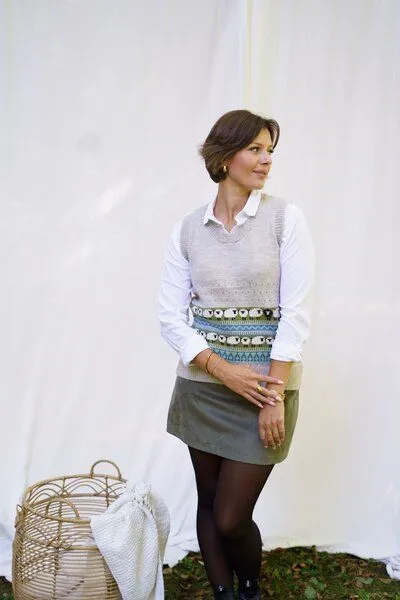 Haus of Namaste Haus of Namaste Fair Isle Sweater Vest: Hand-Spun 100% Lammwolle | Nachhaltig & Ethisch – Produktbild 1 von 4