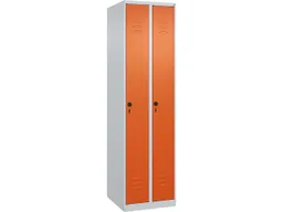 C+P C+P Spind Classic PLUS, 2 Abteile, 1850x500x500mm, Lichtgrau/Reinorange – Produktbild 1 von 1