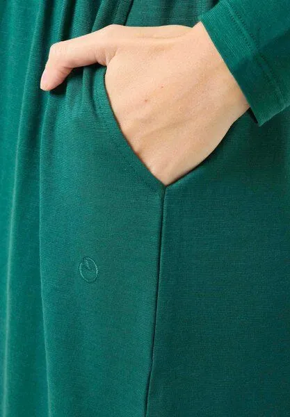 ORGANICATION ORGANICATION Langarm-Jerseykleid aus Bio-Baumwolle, Deep emerald, – Produktbild 4 von 4