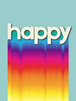 Photocircle Photocircle Poster / Leinwandbild - HAPPY - retro rainbow typography – Produktbild 1 von 1