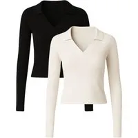 GORG GORG Damen vegan Multipack 2x Langarmshirts Schwarz & Beige – Produktbild 1 von 1