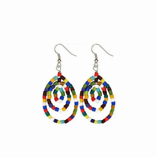 Global Mamas Global Mamas Ohrhänger "Sankofa" aus Recycling Glas, Rainbow, – Produktbild 1 von 1