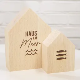 Bow & Hummingbird Bow & Hummingbird 2er Set Deko-Holzhäuschen Haus am Meer – Produktbild 1 von 1