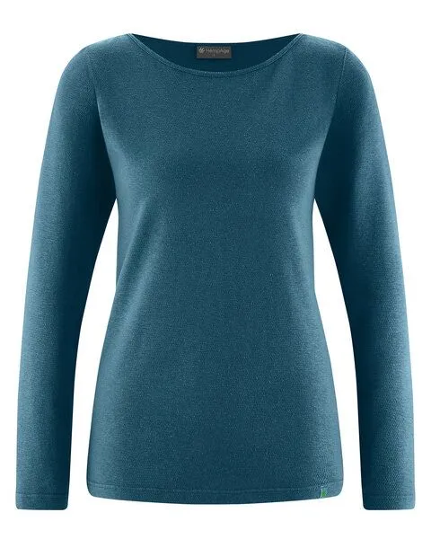 HempAge HempAge Damen Longsleeve Hanf/Biobaumwolle, Reef (blau), – Produktbild 1 von 4
