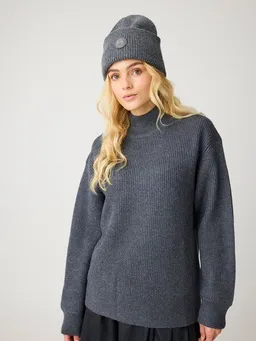 KnowledgeCotton Apparel KnowledgeCotton Apparel Strickpullover mit gerippten Stehkragen aus Bio-Merinowolle – Produktbild 1 von 1