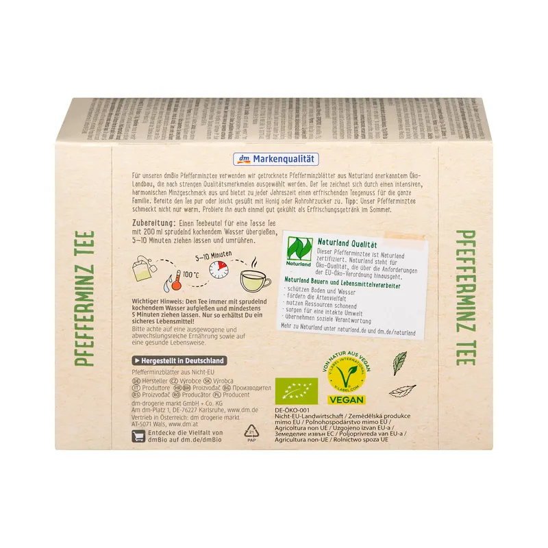 Neutralware dmBio Kräutertee Pfefferminze, 50 Beutel, 75 g – Produktbild 2 von 2