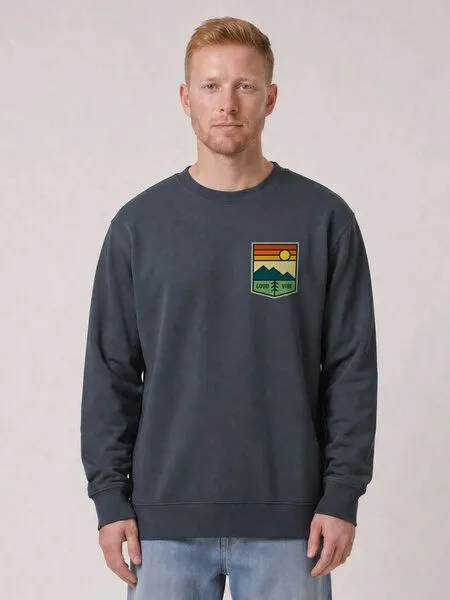 watapparel watapparel Sweatshirt Unisex Good Vibe, India ink grey, – Produktbild 2 von 2