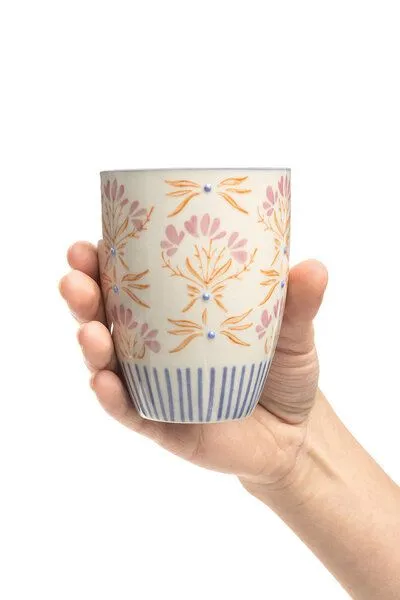 Tranquillo Becher RETROFLORIA – Steinzeug - orange – Produktbild 4 von 4