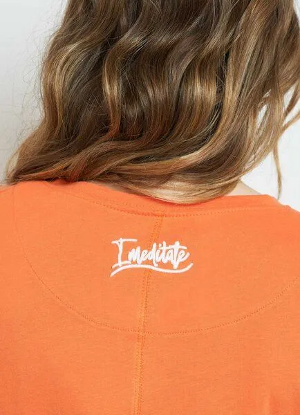 SPARKLES OF LIGHT SPARKLES OF LIGHT Boxy Shirt | LET'S MEDITATE, Rot-orange (orange), – Produktbild 3 von 3