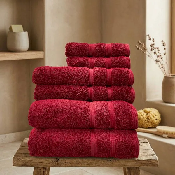 NATURAWALK NATURAWALK Handtuch aus 100% Bio-Baumwolle | Milano Deluxe, Rot, – Produktbild 2 von 2