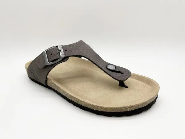 thies Vegane thies ® Eco Bio Thong Sandale aus rec. PET mit Kork-Tieffussbett MEN, Charcoal (anthrazit), – Produktbild 2 von 4