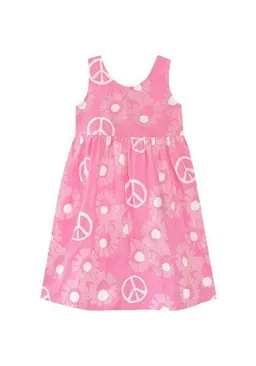 Global Mamas Global Mamas Bio Sonnenkleid - Peace Flower - Pink – Produktbild 1 von 1